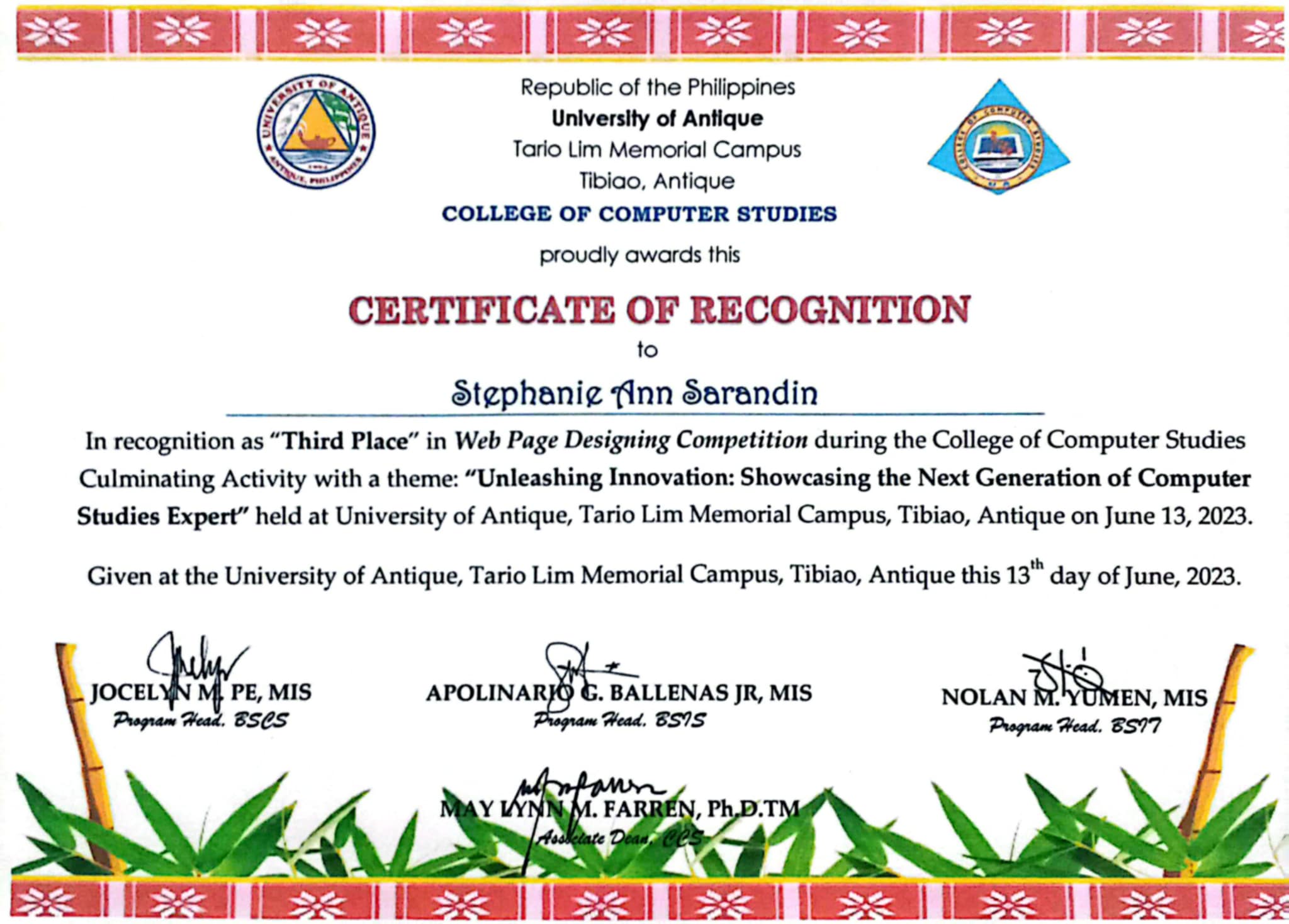 Certificate 2